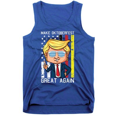 Make Oktoberfest Great Again Oktoberfest Trump American Flag Funny Gift Tank Top