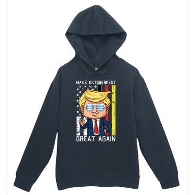 Make Oktoberfest Great Again Oktoberfest Trump American Flag Funny Gift Urban Pullover Hoodie