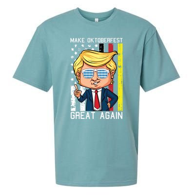 Make Oktoberfest Great Again Oktoberfest Trump American Flag Funny Gift Sueded Cloud Jersey T-Shirt