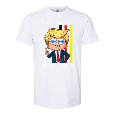 Make Oktoberfest Great Again Oktoberfest Trump American Flag Funny Gift Softstyle CVC T-Shirt