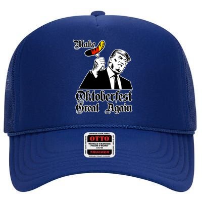 Make Oktoberfest Great Again Gery Flag Gift Beer Lovers Gift High Crown Mesh Back Trucker Hat