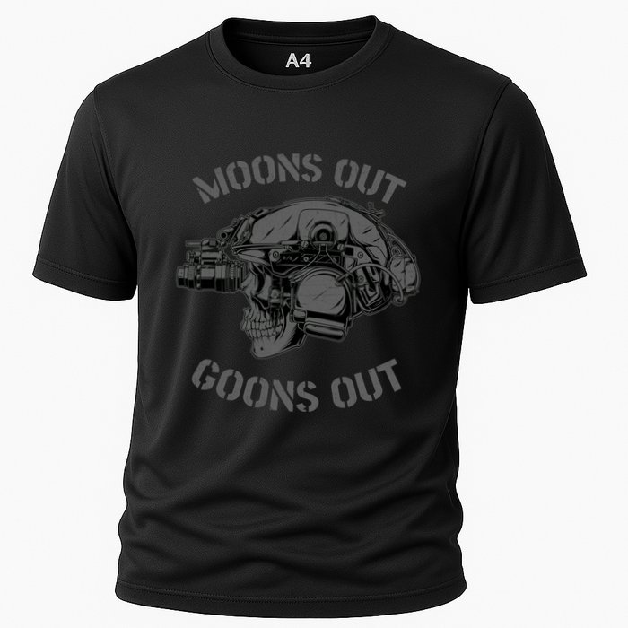Moons Out Goons Out Skull Helmet Nvgs Military S Gift Cooling Performance Crew T-Shirt