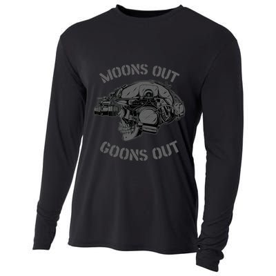 Moons Out Goons Out Skull Helmet Nvgs Military S Gift Cooling Performance Long Sleeve Crew