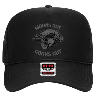 Moons Out Goons Out Skull Helmet Nvgs Military S Gift Trucker Hat