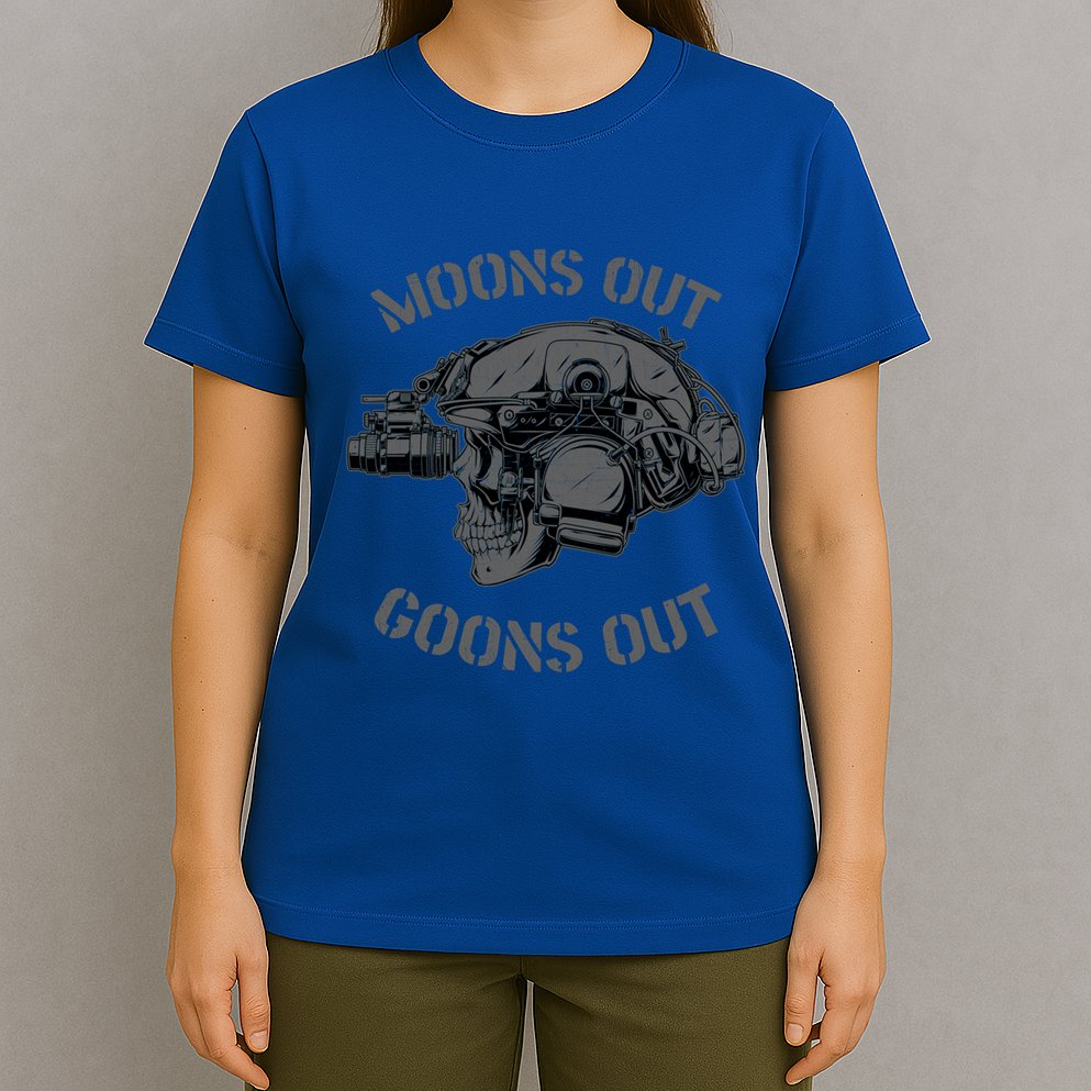 Moons Out Goons Out Skull Helmet Nvgs Military S Gift T-Shirt