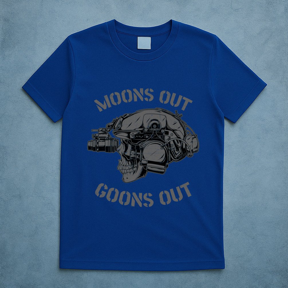 Moons Out Goons Out Skull Helmet Nvgs Military S Gift T-Shirt