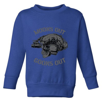 Moons Out Goons Out Skull Helmet Nvgs Military S Gift Toddler Sweatshirt