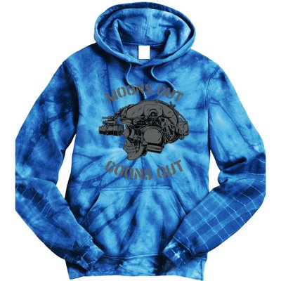 Moons Out Goons Out Skull Helmet Nvgs Military S Gift Tie Dye Hoodie