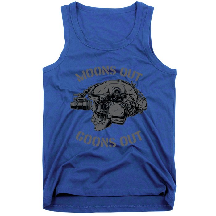 Moons Out Goons Out Skull Helmet Nvgs Military S Gift Tank Top