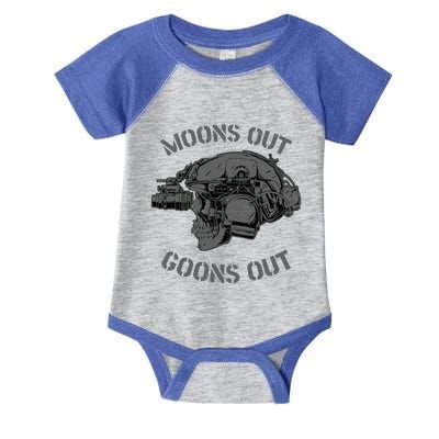 Moons Out Goons Out Skull Helmet Nvgs Military S Gift Infant Baby Jersey Bodysuit