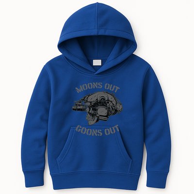 Moons Out Goons Out Skull Helmet Nvgs Military S Gift Kids Hoodie
