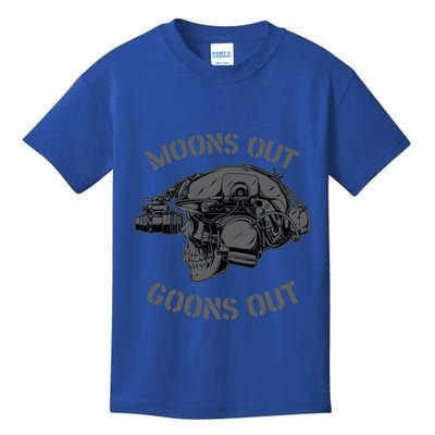 Moons Out Goons Out Skull Helmet Nvgs Military S Gift Kids T-Shirt