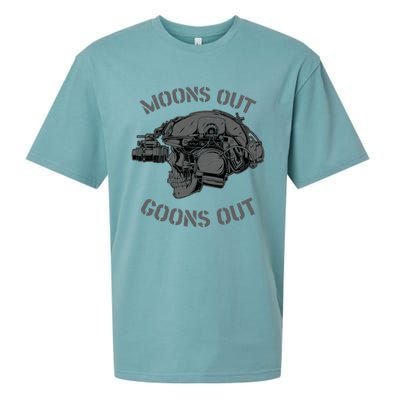 Moons Out Goons Out Skull Helmet Nvgs Military S Gift Sueded Cloud Jersey T-Shirt