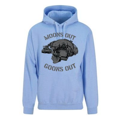 Moons Out Goons Out Skull Helmet Nvgs Military S Gift Unisex Surf Hoodie