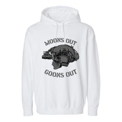 Moons Out Goons Out Skull Helmet Nvgs Military S Gift Garment-Dyed Fleece Hoodie