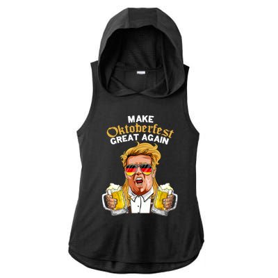 Make Oktoberfest Great Again Funny Trump Beer Mug Meaningful Gift Ladies PosiCharge Tri-Blend Wicking Draft Hoodie Tank