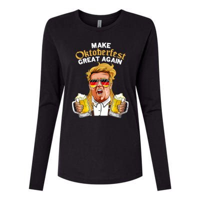 Make Oktoberfest Great Again Funny Trump Beer Mug Meaningful Gift Womens Cotton Relaxed Long Sleeve T-Shirt