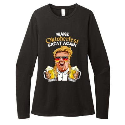 Make Oktoberfest Great Again Funny Trump Beer Mug Meaningful Gift Womens CVC Long Sleeve Shirt