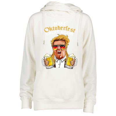 Make Oktoberfest Great Again Funny Trump Beer Mug Meaningful Gift Womens Funnel Neck Pullover Hood