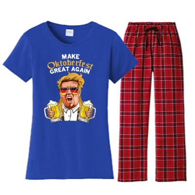 Make Oktoberfest Great Again Funny Trump Beer Mug Meaningful Gift Women's Flannel Pajama Set