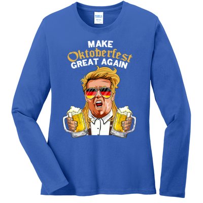 Make Oktoberfest Great Again Funny Trump Beer Mug Meaningful Gift Ladies Long Sleeve Shirt