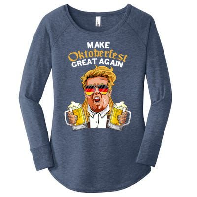 Make Oktoberfest Great Again Funny Trump Beer Mug Meaningful Gift Women's Perfect Tri Tunic Long Sleeve Shirt