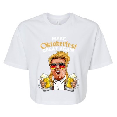 Make Oktoberfest Great Again Funny Trump Beer Mug Meaningful Gift Bella+Canvas Jersey Crop Tee