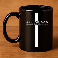 Man Of God Husband Dad Protector 11oz C Handle Ceramic Mug