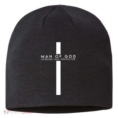 Man Of God Husband Dad Protector Sustainable Beanie