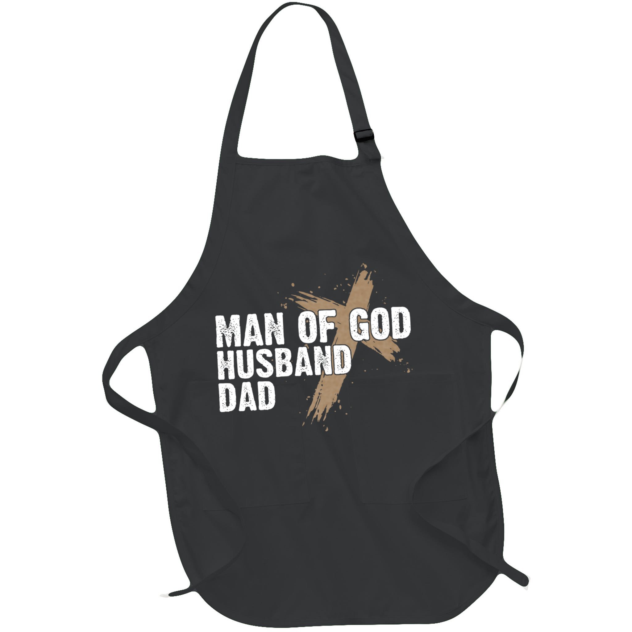 Man Of God Husband Dad Religious Cross FatherS Day Faith Apron