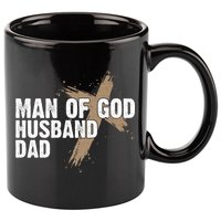 Man Of God Husband Dad Religious Cross FatherS Day Faith 11oz C Handle Ceramic Mug