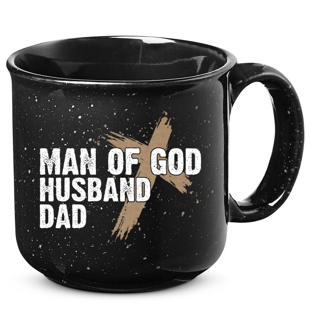 Man Of God Husband Dad Religious Cross FatherS Day Faith 15oz Campfire Ceramic Mug