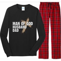 Man Of God Husband Dad Religious Cross FatherS Day Faith Long Sleeve Pajama Set