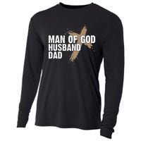 Man Of God Husband Dad Religious Cross FatherS Day Faith Cooling Performance Long Sleeve Crew