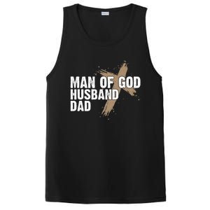 Man Of God Husband Dad Religious Cross FatherS Day Faith PosiCharge Competitor Tank