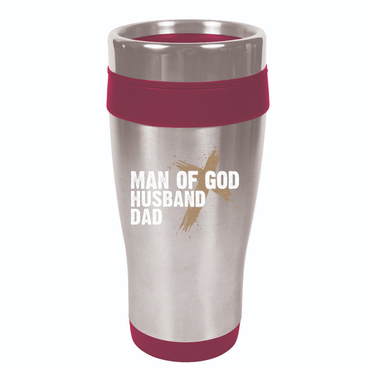 Man Of God Husband Dad Religious Cross FatherS Day Faith 16oz Travel Tumbler