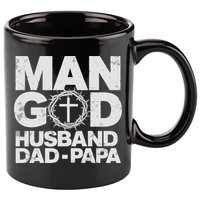 Man Of God Husband Dad Papa Grandpa Dad Father's Day 11oz C Handle Ceramic Mug
