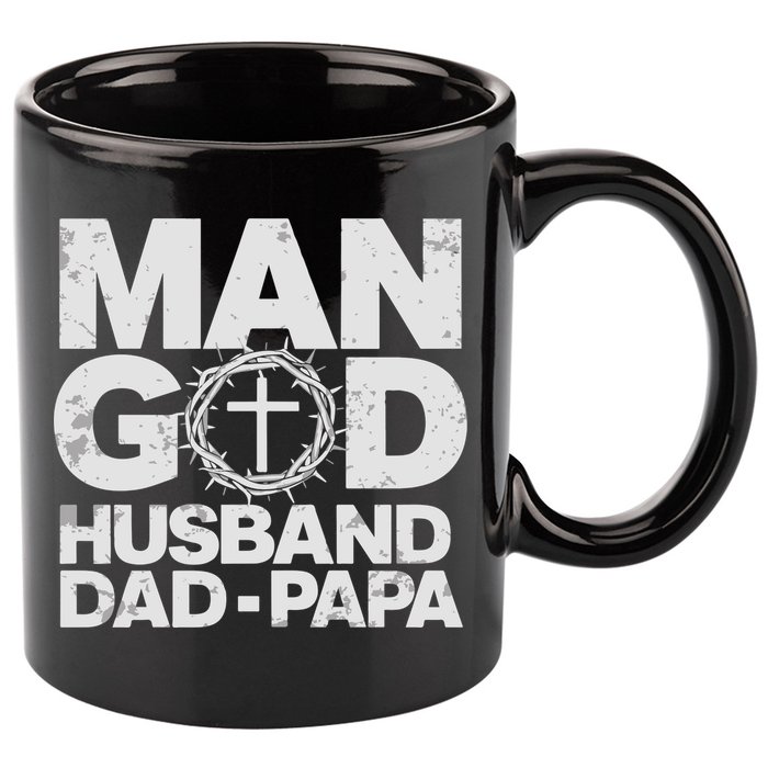 Man Of God Husband Dad Papa Grandpa Dad Father's Day 11oz C Handle Ceramic Mug