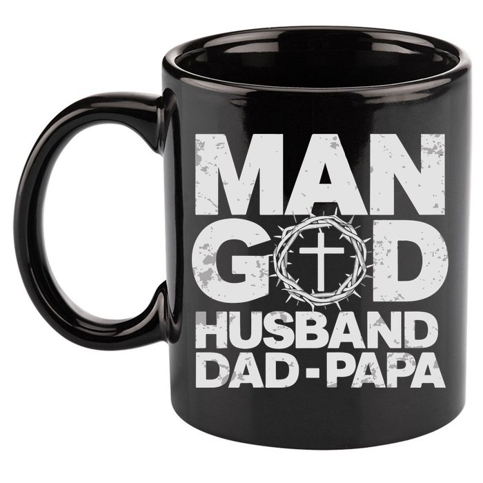 Man Of God Husband Dad Papa Grandpa Dad Father's Day 11oz C Handle Ceramic Mug