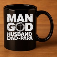 Man Of God Husband Dad Papa Grandpa Dad Father's Day 11oz C Handle Ceramic Mug