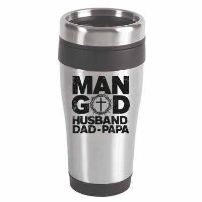 Man Of God Husband Dad Papa Grandpa Dad Father's Day 16oz Travel Tumbler