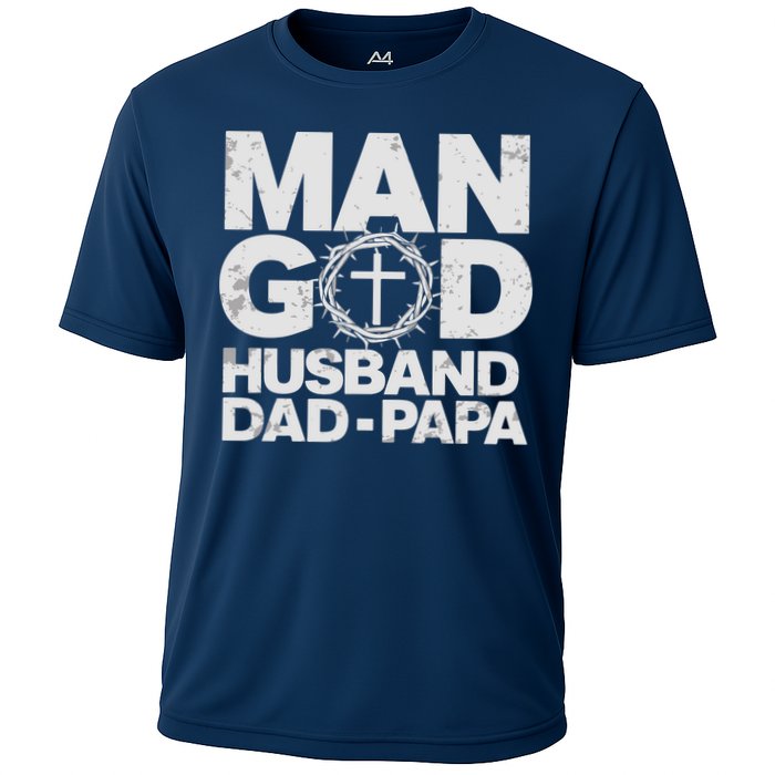 Man Of God Husband Dad Papa Grandpa Dad Father's Day Cooling Performance Crew T-Shirt