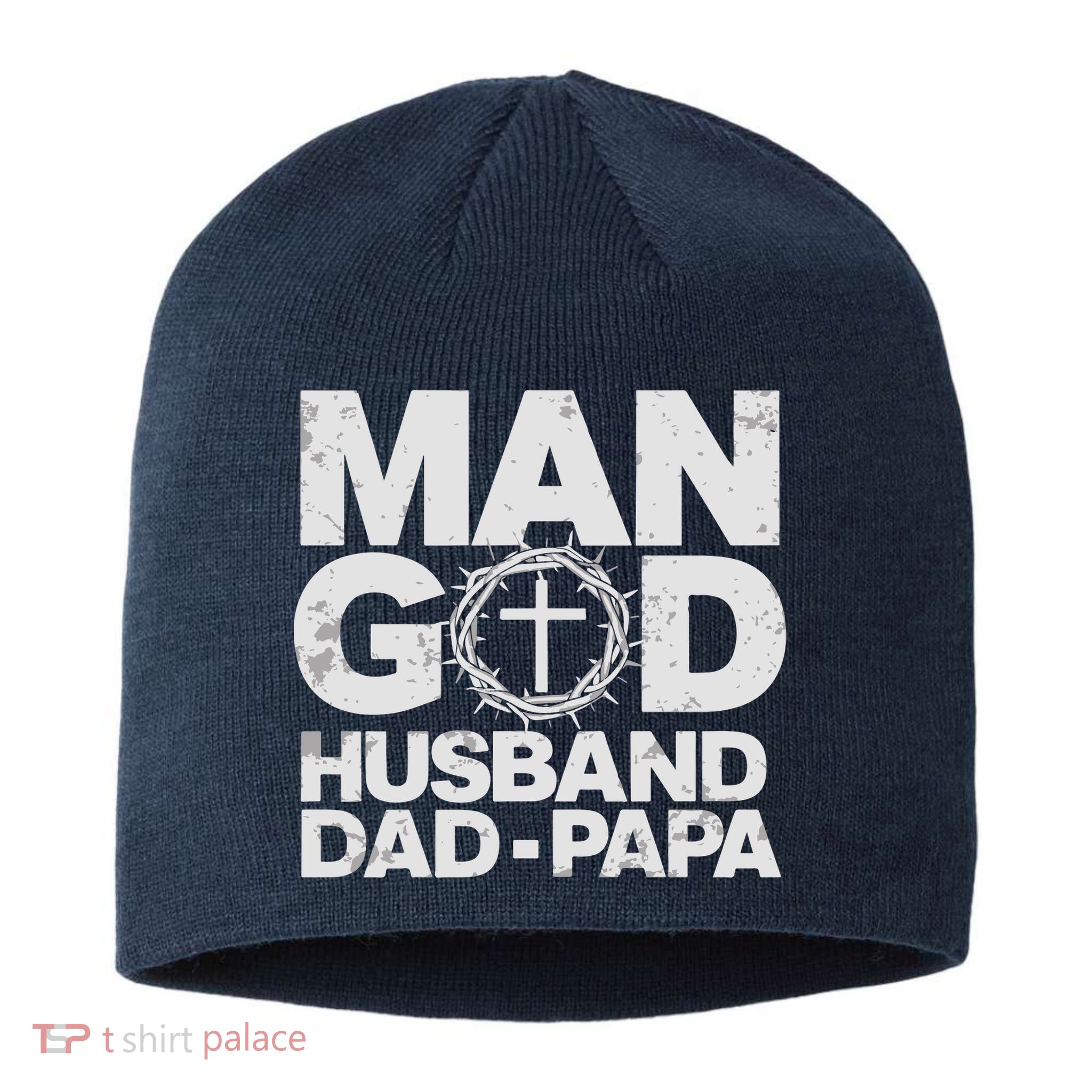 Man Of God Husband Dad Papa Grandpa Dad Father's Day Sustainable Beanie