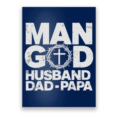 Man Of God Husband Dad Papa Grandpa Dad Father's Day Poster
