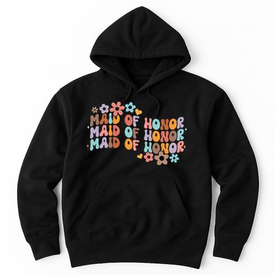 Maid Of Honor Bridesmaid Bridal Shower Groovy Bachelorette Hoodie