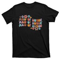 Maid Of Honor Bridesmaid Bridal Shower Groovy Bachelorette T-Shirt