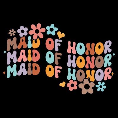 Maid Of Honor Bridesmaid Bridal Shower Groovy Bachelorette T-Shirt