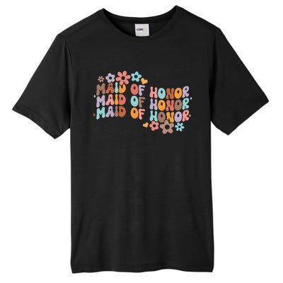 Maid Of Honor Bridesmaid Bridal Shower Groovy Bachelorette Tall Fusion ChromaSoft Performance T-Shirt