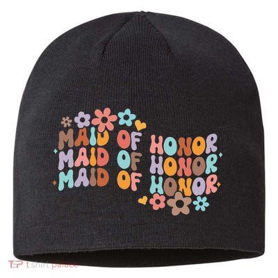 Maid Of Honor Bridesmaid Bridal Shower Groovy Bachelorette Sustainable Beanie