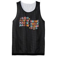 Maid Of Honor Bridesmaid Bridal Shower Groovy Bachelorette Mesh Reversible Basketball Jersey Tank